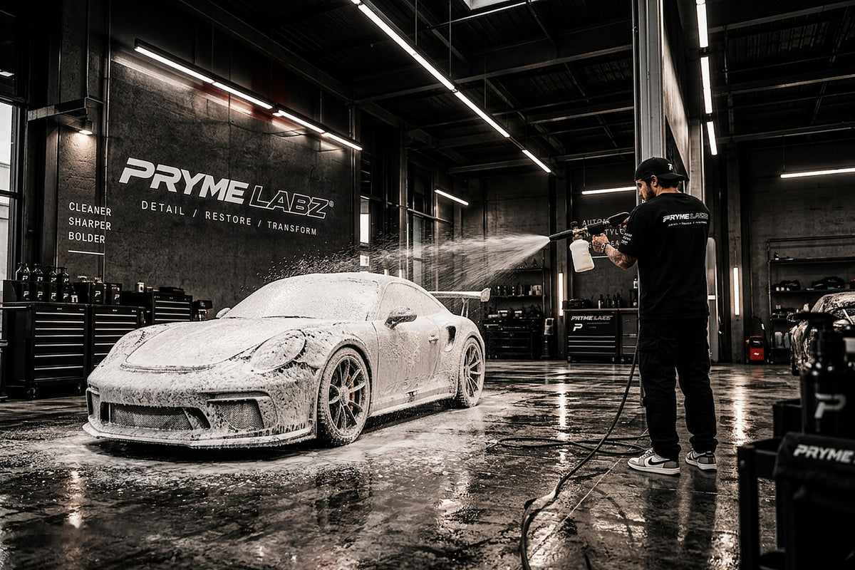 Snow foam pre-wash — Porsche 911 GT3